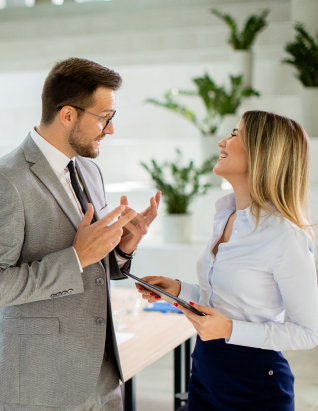 Adviser discussing financial documents with a client